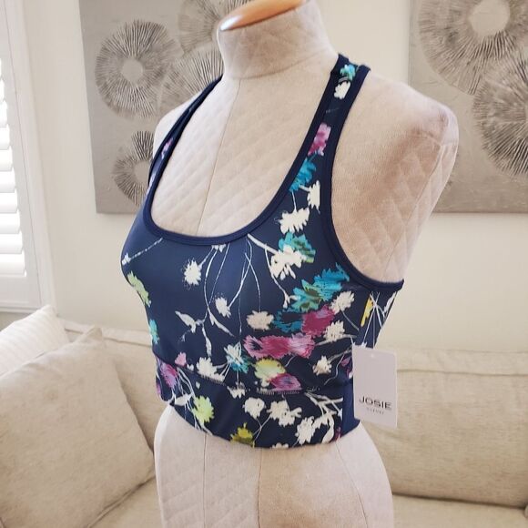 Josie Natori Printed Cropped Top Sports Bra - Picture 6 of 10